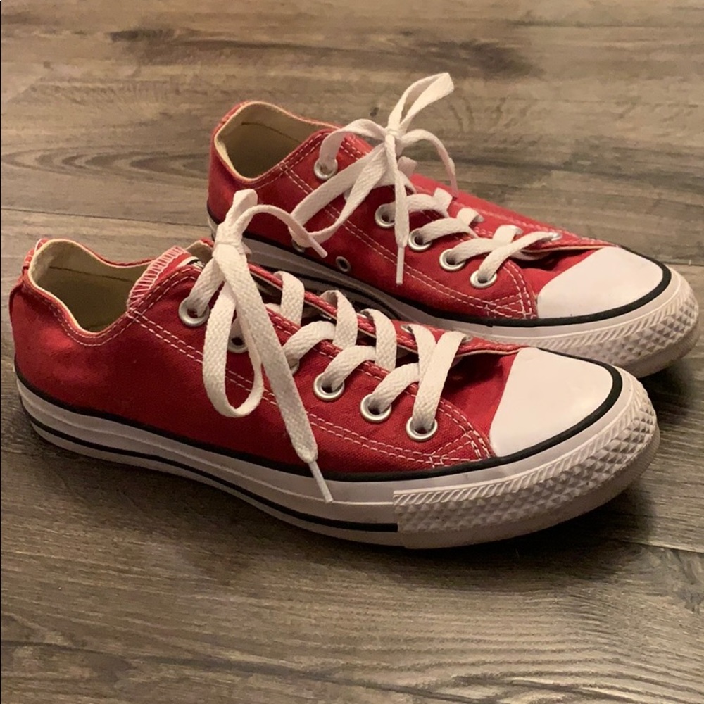 Women’s red low top Converse